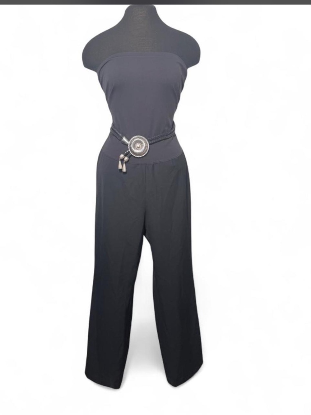Wolford Aurora Black Strapless Wide Leg Jumpsuit XL
